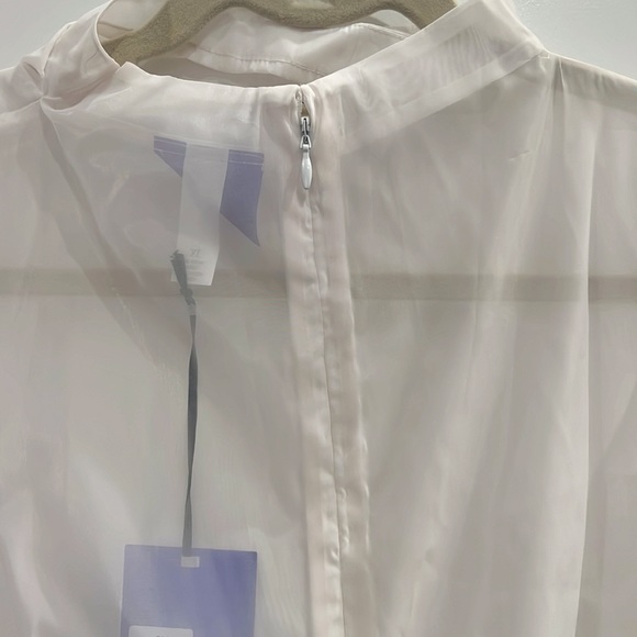 NWT! Future Collective Kahlana Barfield-Brown sheer puff sleeve mock neck blouse - Picture 4 of 6